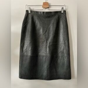 Grey lamb skin leather skirt
